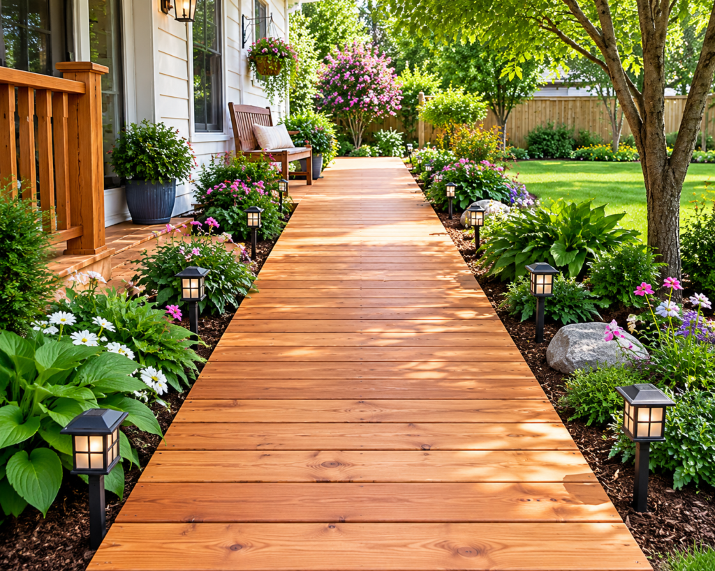 1. Classic Straight Cedar Boardwalk