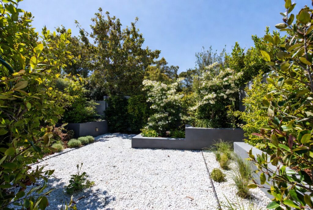 1. Replace Mulch with White Gravel