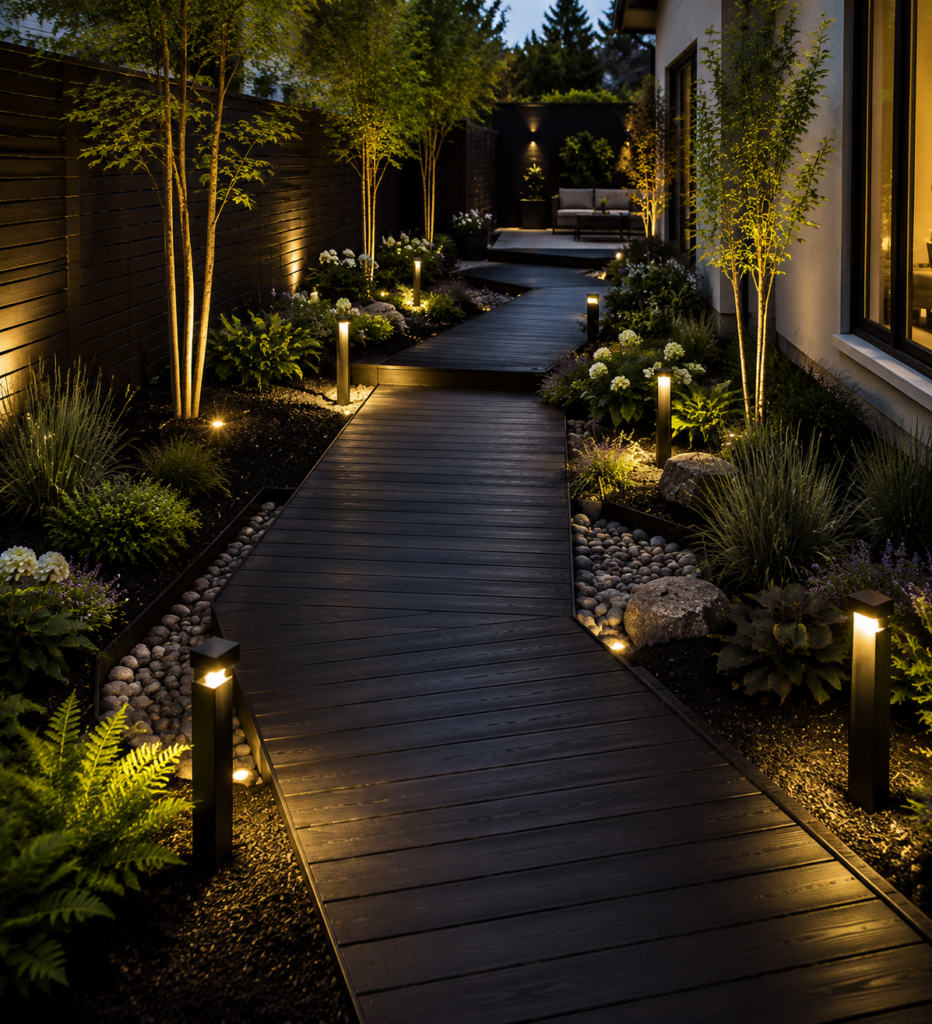 10. Dark Stained Modern Walkway