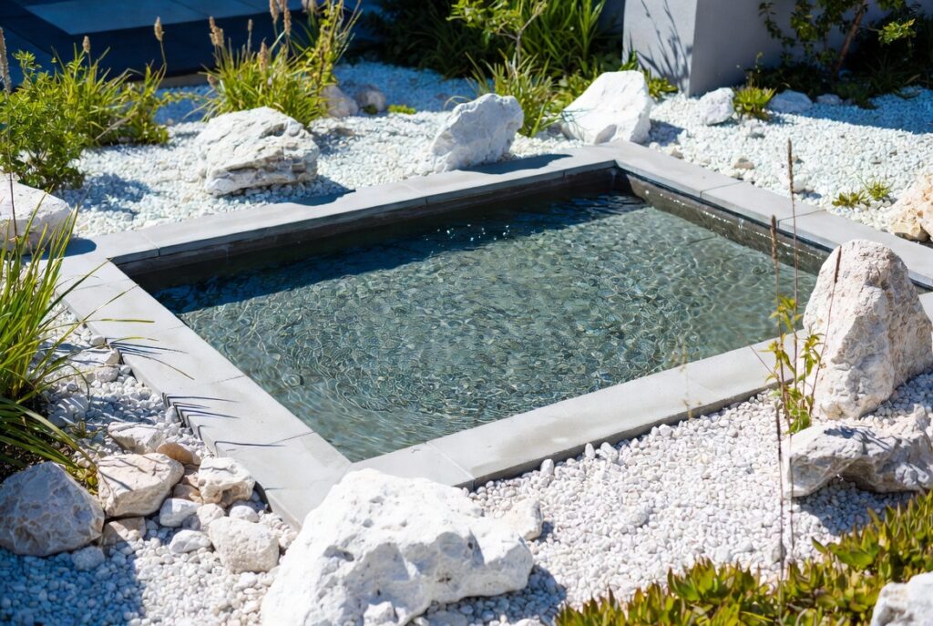 12. White Rock Around a Water Feature