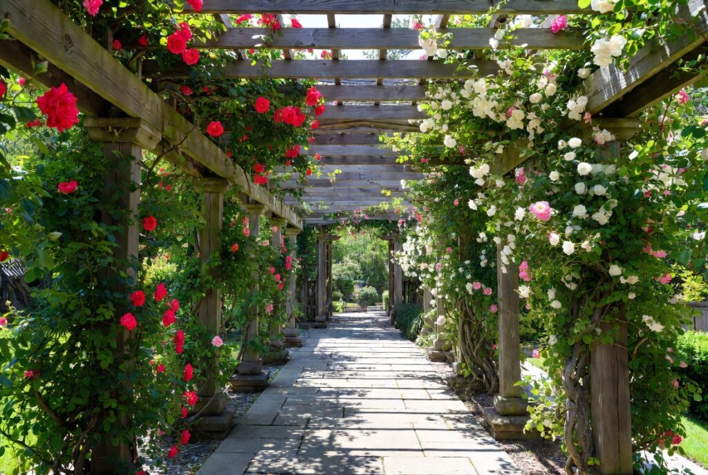 13. Use a Pergola as a Garden Entry Gate