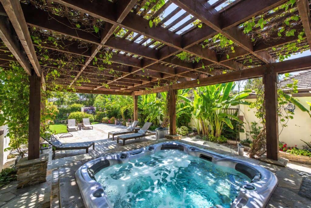 14. Build a Pergola Over a Hot Tub