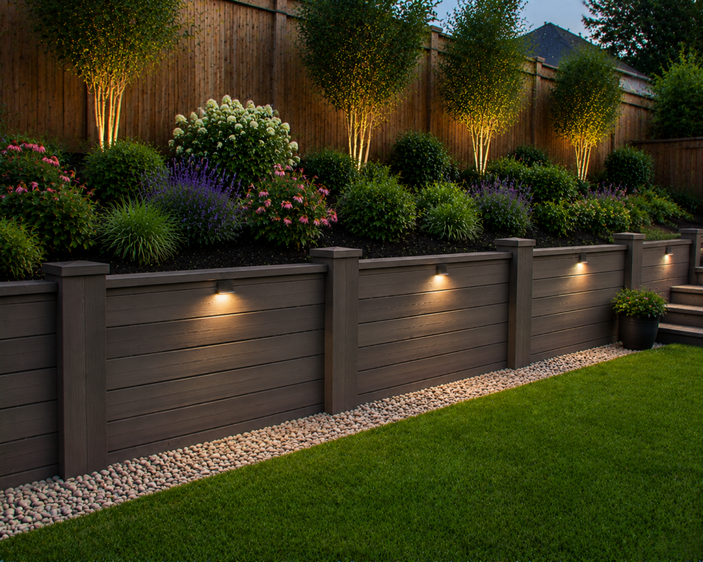 14. Composite Timber Retaining Wall