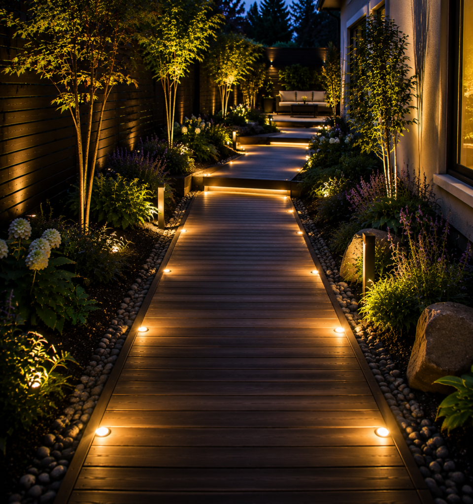 14. Lit Walkway with Built-In Lighting