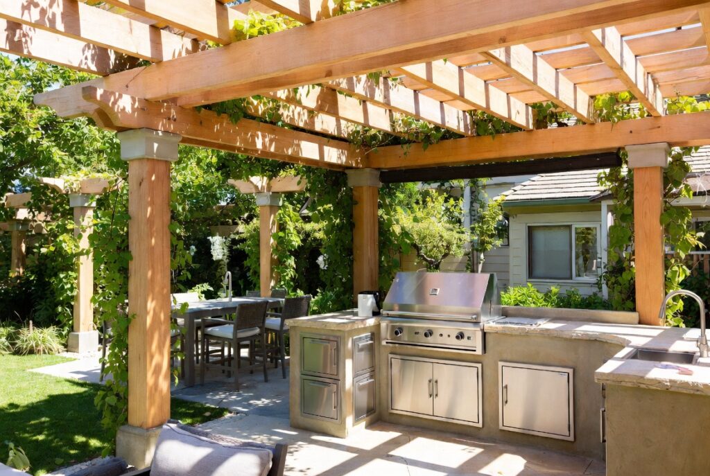 15. Create a Pergola Kitchen Outdoor Space