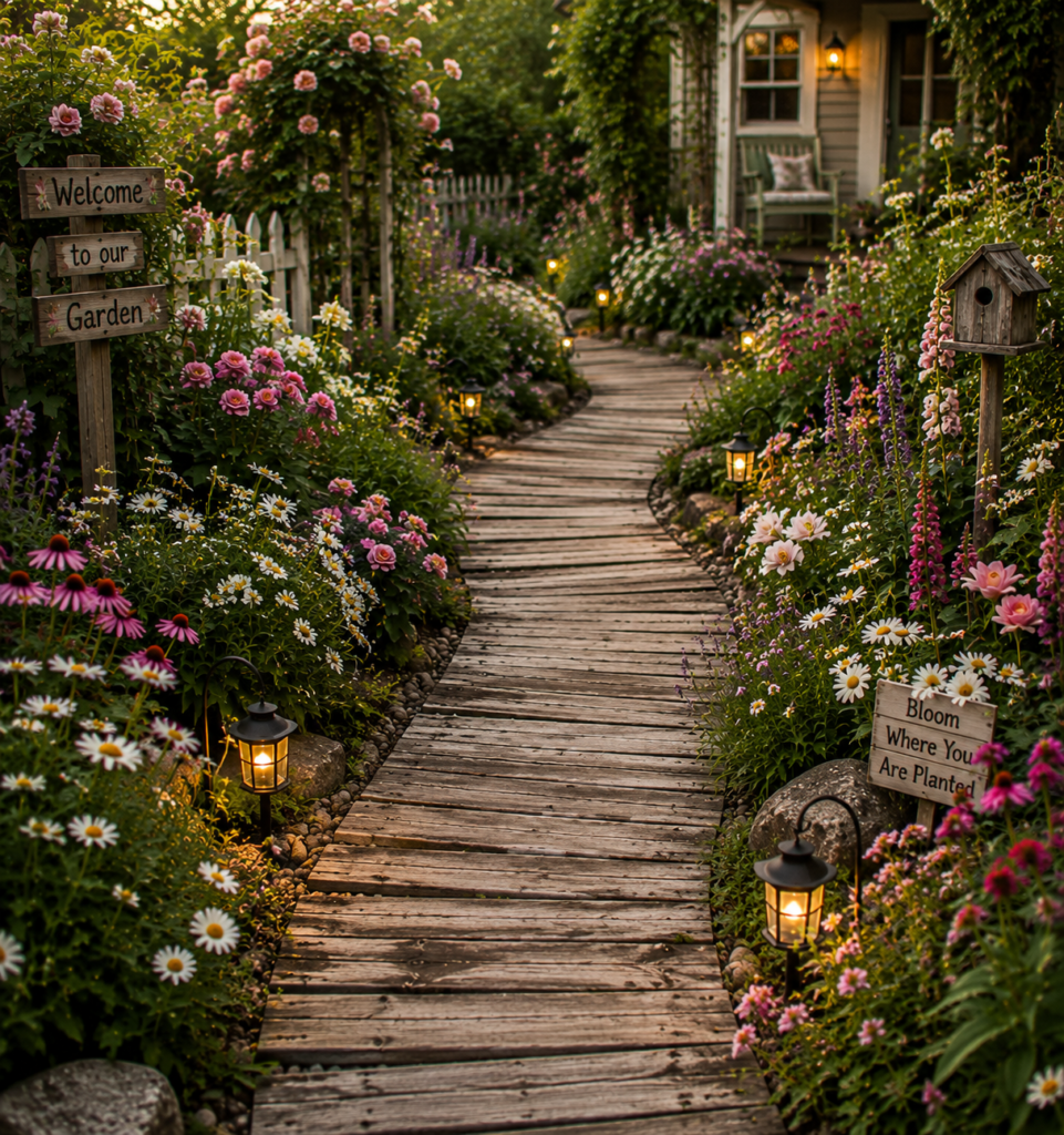 16. Cottage Garden Weathered Wood Path