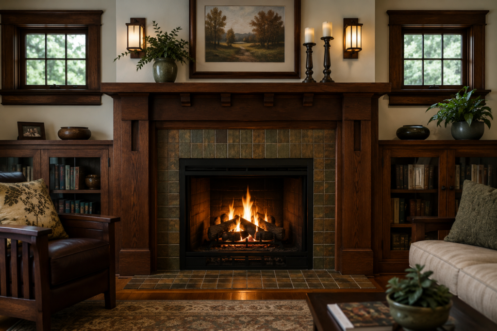 16. Craftsman Style Fireplace