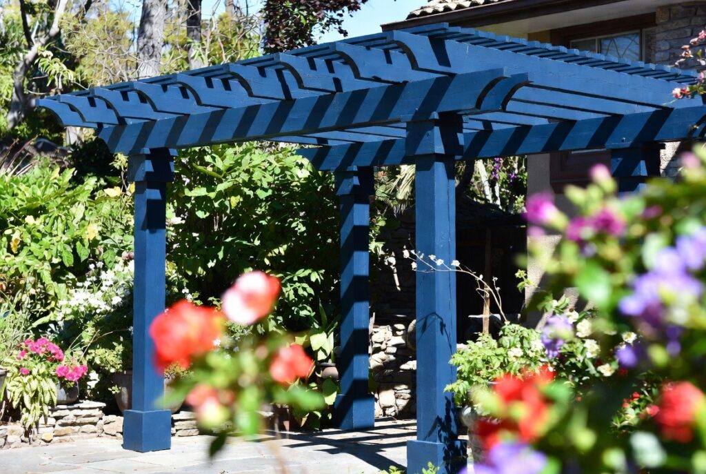 16. Paint or Stain Your Pergola a Bold Color