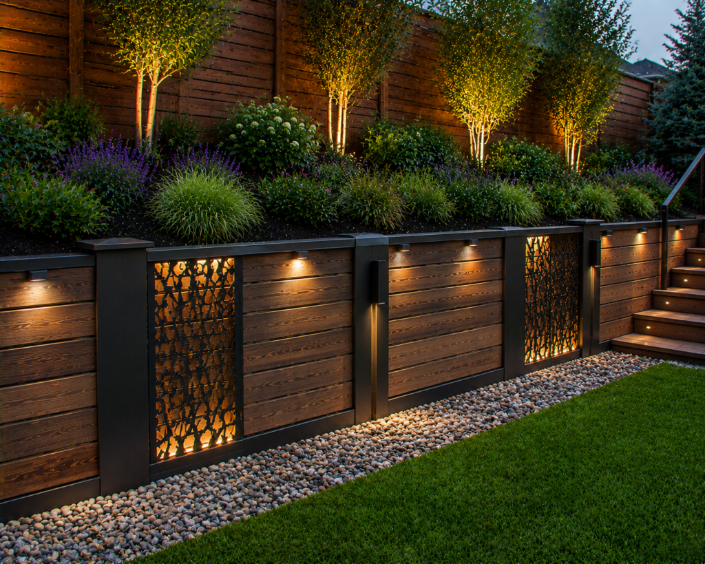 16. Wood and Metal Combination Wall
