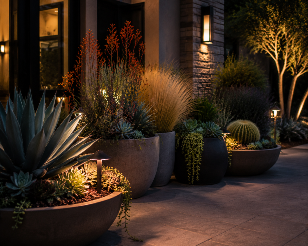 17. Container Xeriscape Garden
