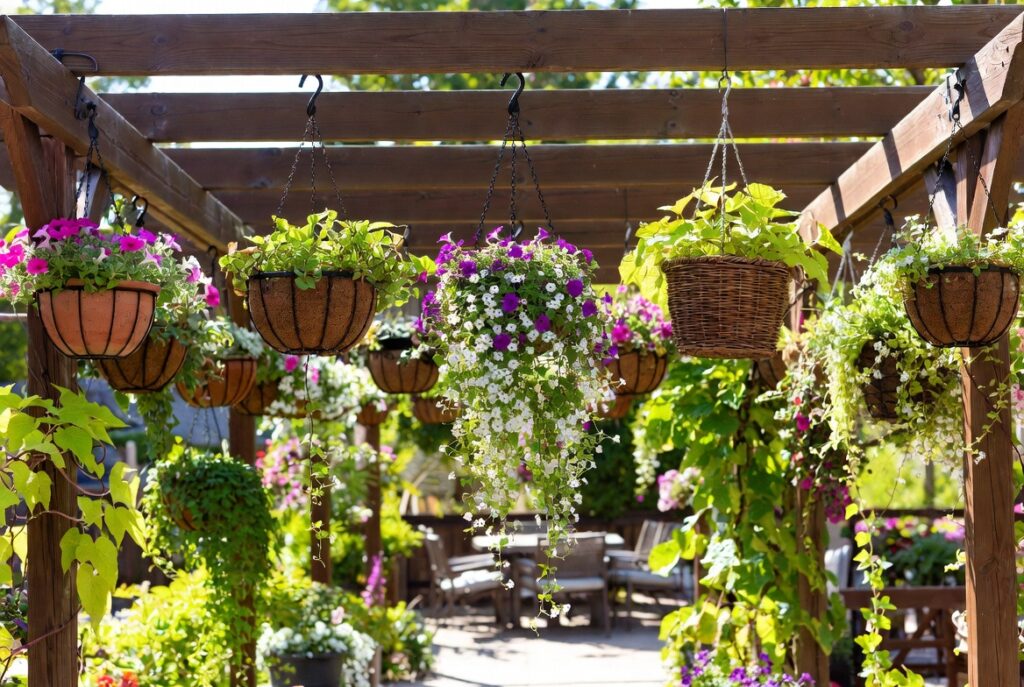 18. Hang Outdoor Planters from the Beams