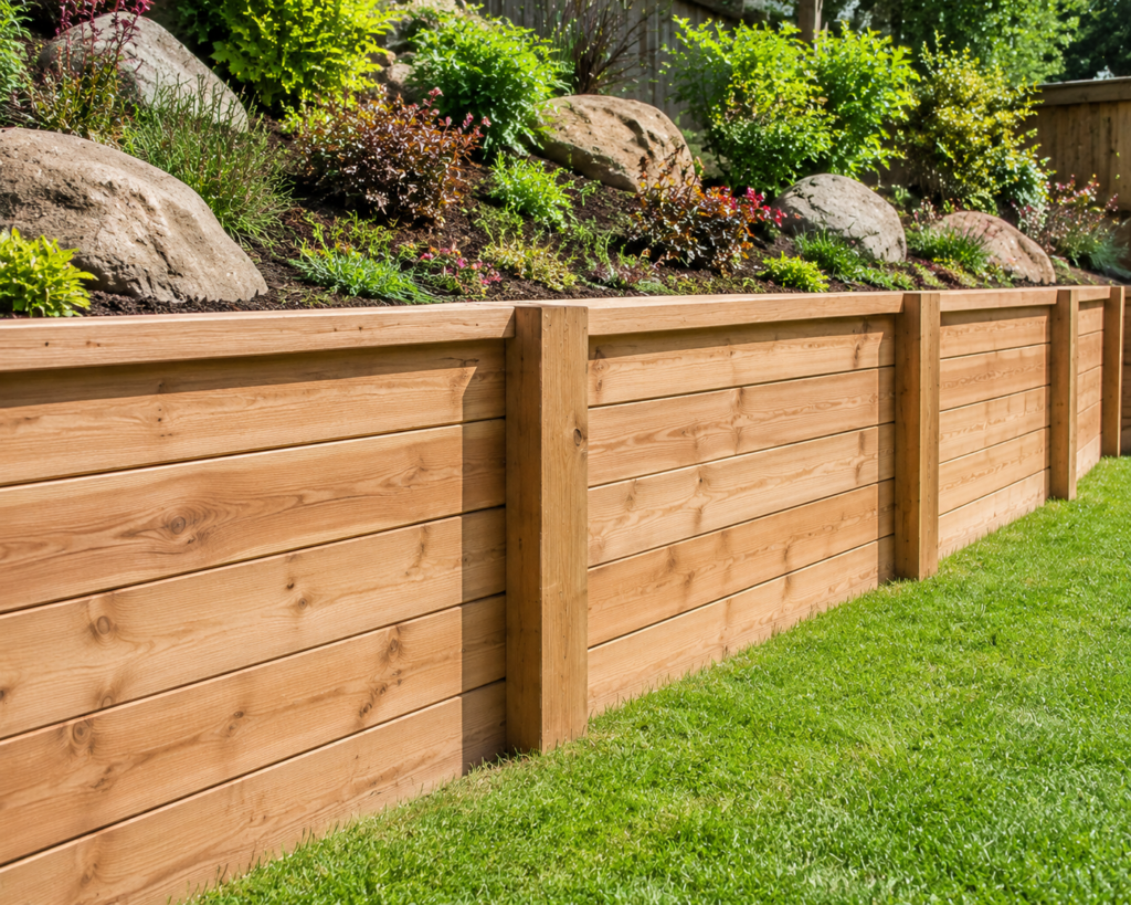 2. Cedar Retaining Wall