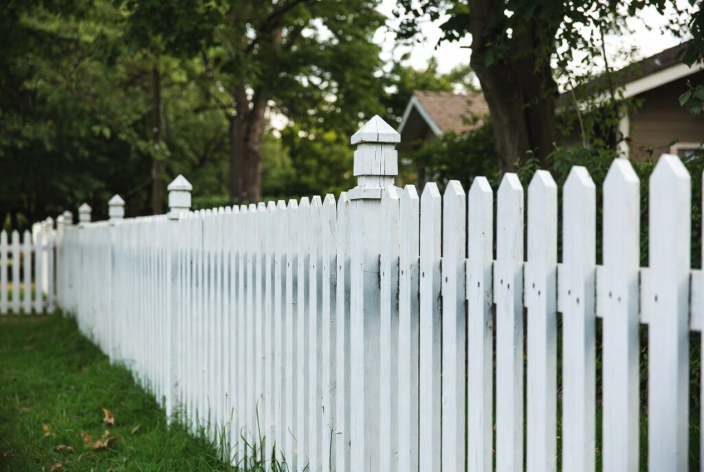 2. Classic White Picket Fence