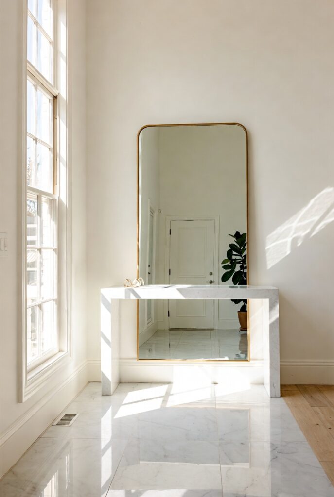 2. Hang a Large Statement Mirror