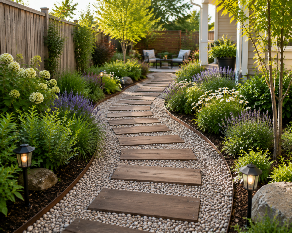 4. Wood and Gravel Combination Path