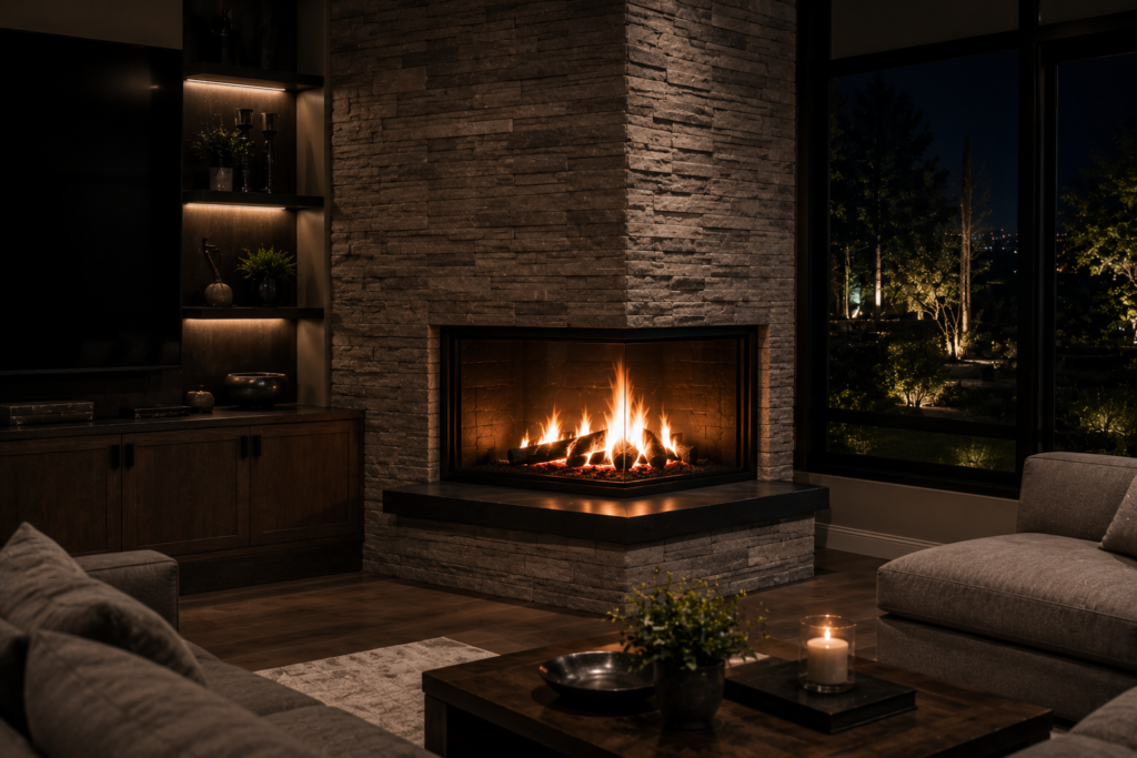 6. Corner Fireplace