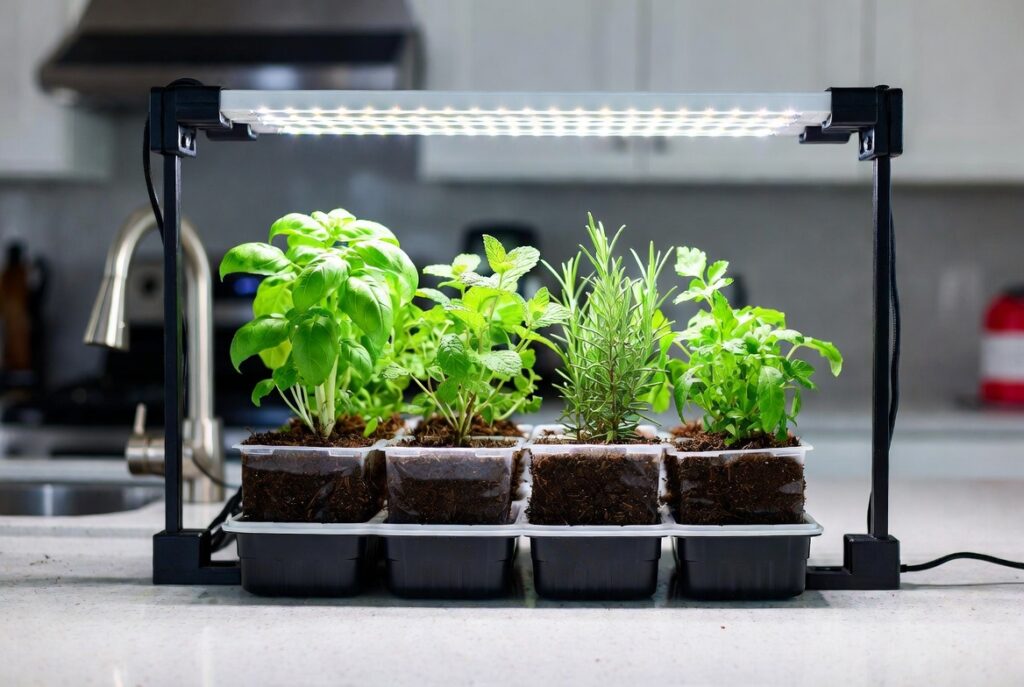 6. Grow Herbs Under LED Grow Lights
