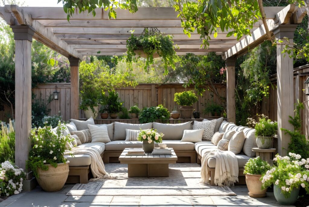 7. Design a Pergola Lounge Space