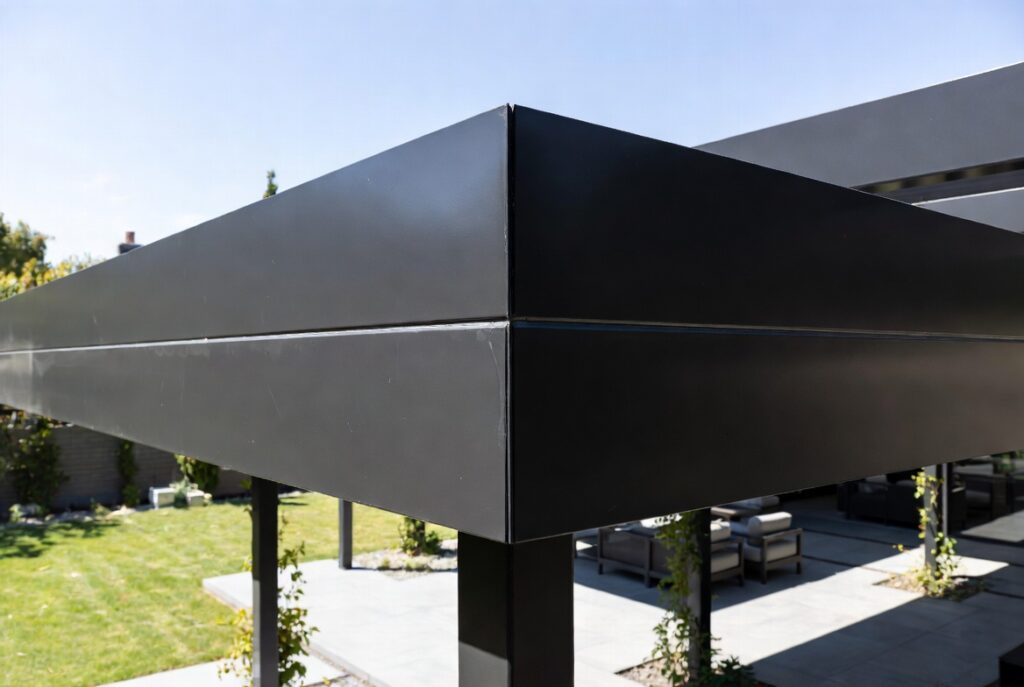 8. Use a Metal Pergola for Modern Style