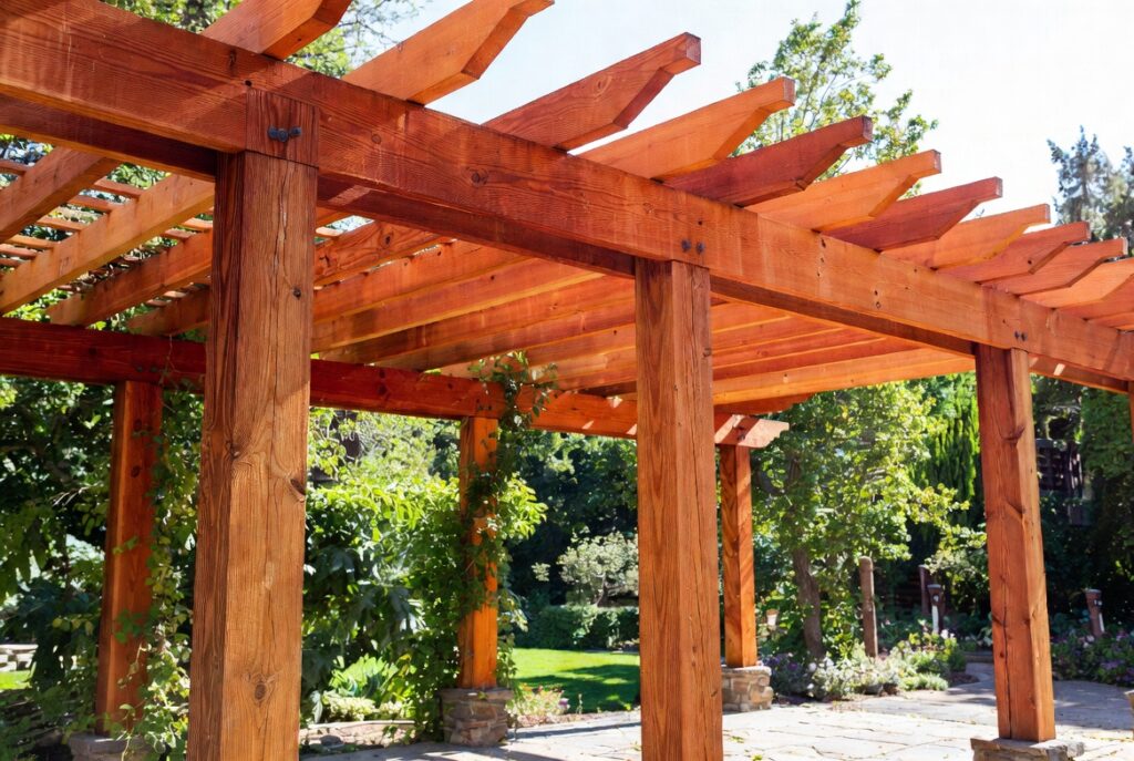 9. Build a Cedar or Redwood Pergola