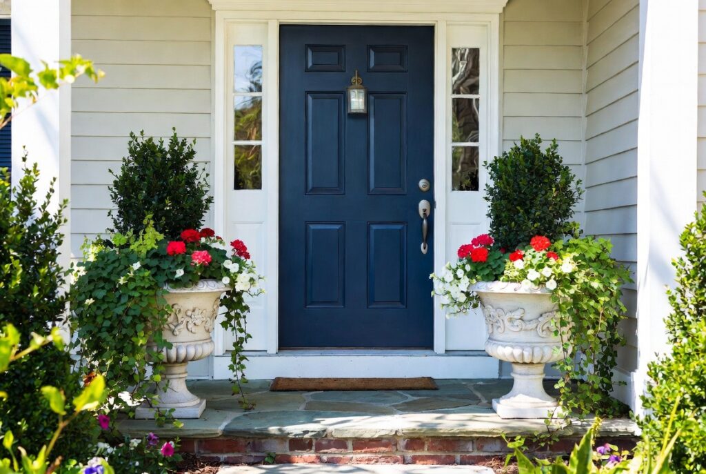 9. Frame the Front Door with Planters