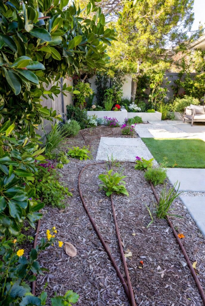 <img data-src="low-maintenance-garden.jpg" alt="Low maintenance garden ideas for busy people - Easy care backyard garden with minimal upkeep perfect for people with busy schedules. Beautiful drought tolerant perennials, thick mulch layers, smart drip irrigation system, native plants and self-sufficient raised beds that thrive with little watering or weeding. Lush attractive garden requiring almost no daily maintenance yet looking professional and abundant. Time-saving gardening solutions for working professionals who want a stunning yard without spending hours every week. Best low maintenance garden designs for effortless beauty.">