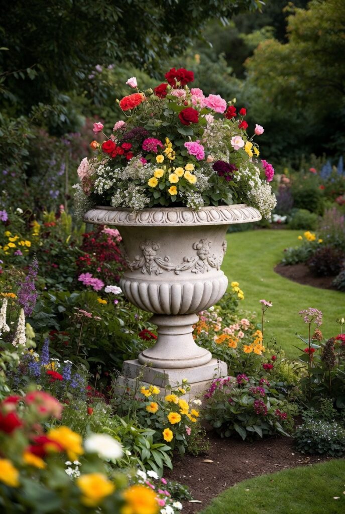 <img data-src="garden-focal-point.jpg" alt="The focal point every garden needs - Stunning garden design with powerful central focal point creating instant visual interest. Beautiful large stone urn overflowing with colorful flowers as dramatic centerpiece in professionally designed backyard garden. Strategic placement using lines of sight, contrasting colors and height to draw the eye. Expert landscape design tips for choosing and placing the perfect garden focal point that transforms ordinary spaces into breathtaking showstoppers and adds instant elegance.">