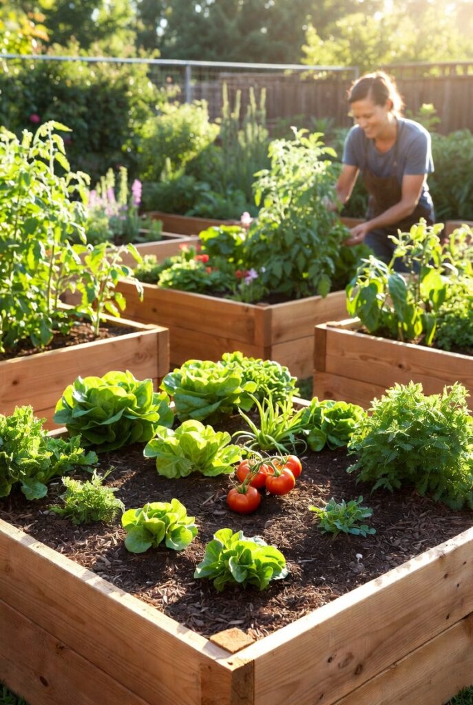 <img data-src="raised-bed-garden.jpg" alt="The raised bed that changes how you garden forever - Revolutionary elevated wooden raised garden beds transforming backyard vegetable gardening. Lush thriving tomatoes, lettuce, peppers and herbs in modern raised beds with perfect soil drainage and easy access. Happy gardener enjoying pain-free successful home gardening. Discover why raised bed gardening is the best solution for beginners and experts to grow abundant vegetables year after year.">