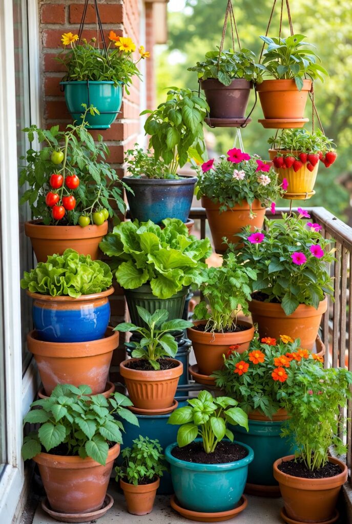 <img data-src="container-gardening.jpg" alt="Container gardening for any space or budget - Versatile container garden ideas perfect for small spaces, apartments, balconies and patios. Beautiful thriving potted plants, herbs, vegetables and flowers in colorful pots, planters and raised containers on limited budget. Space-saving vertical container gardening with tomatoes, lettuce, strawberries and flowers. Easy beginner container gardening tips for growing fresh produce and beautiful plants anywhere with minimal space and low cost. Best budget container garden solutions.">