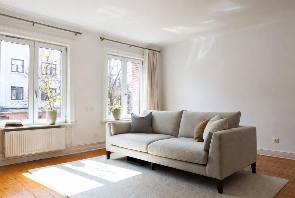 "Choose a sofa bed for dual function in small living room - Multi-functional convertible sofa bed that serves as seating by day and guest bed by night saving space"