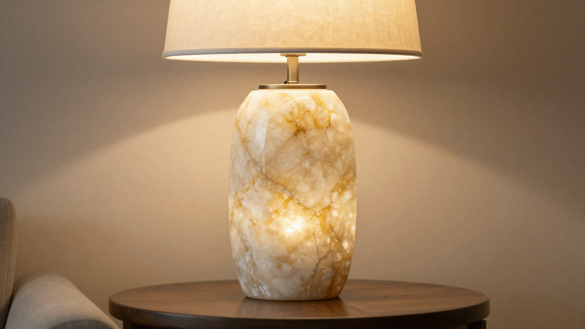 living room lighting ideas alabaster stone lamp glow