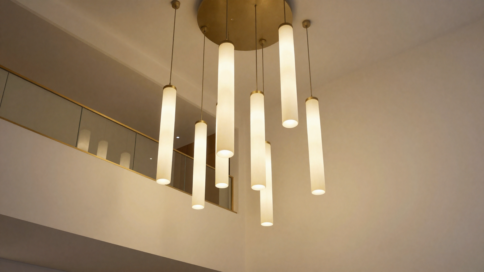 living room lighting ideas vertical pendant high ceiling