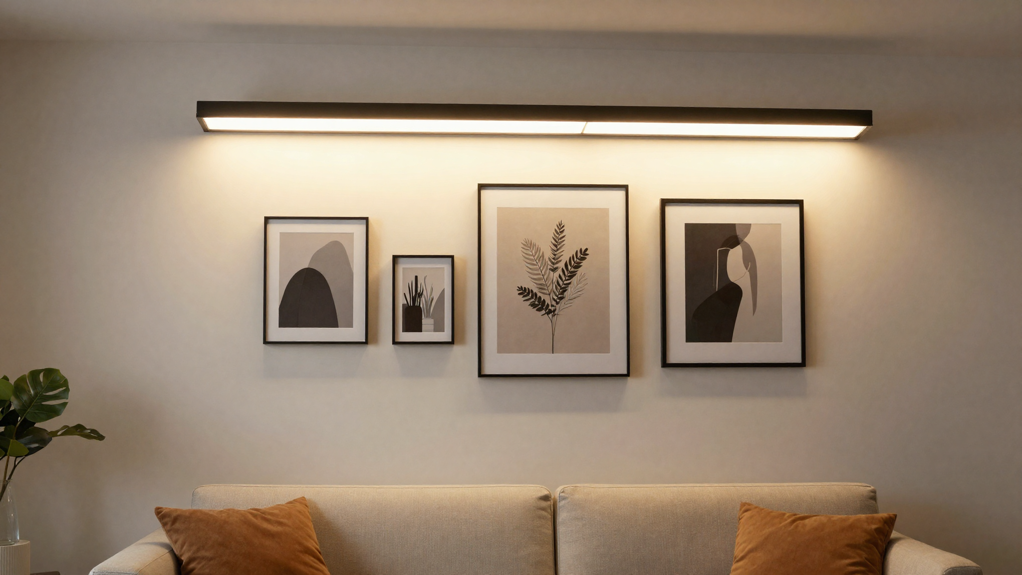 living room lighting ideas LED picture light artwork