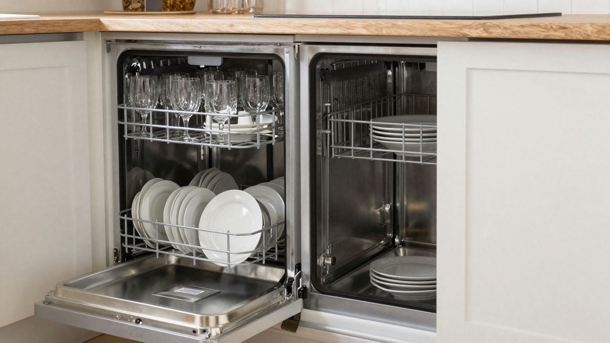 everyday dishes cabinet placed beside dishwasher zone