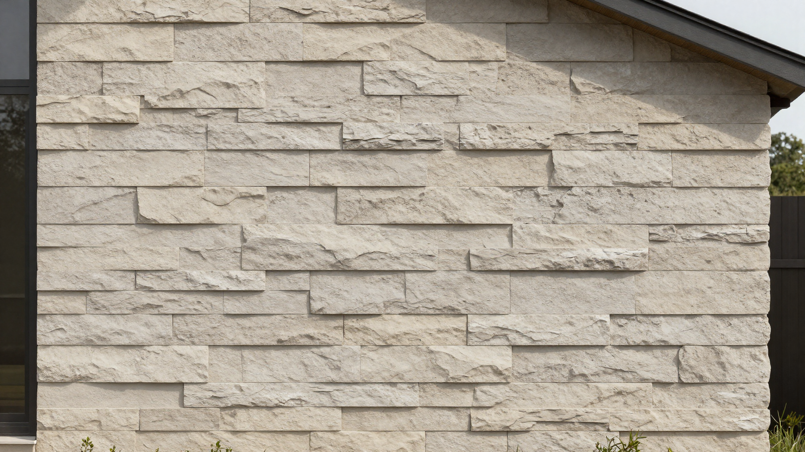 House exterior with textured neutral fiber cement siding inspired by natural stone