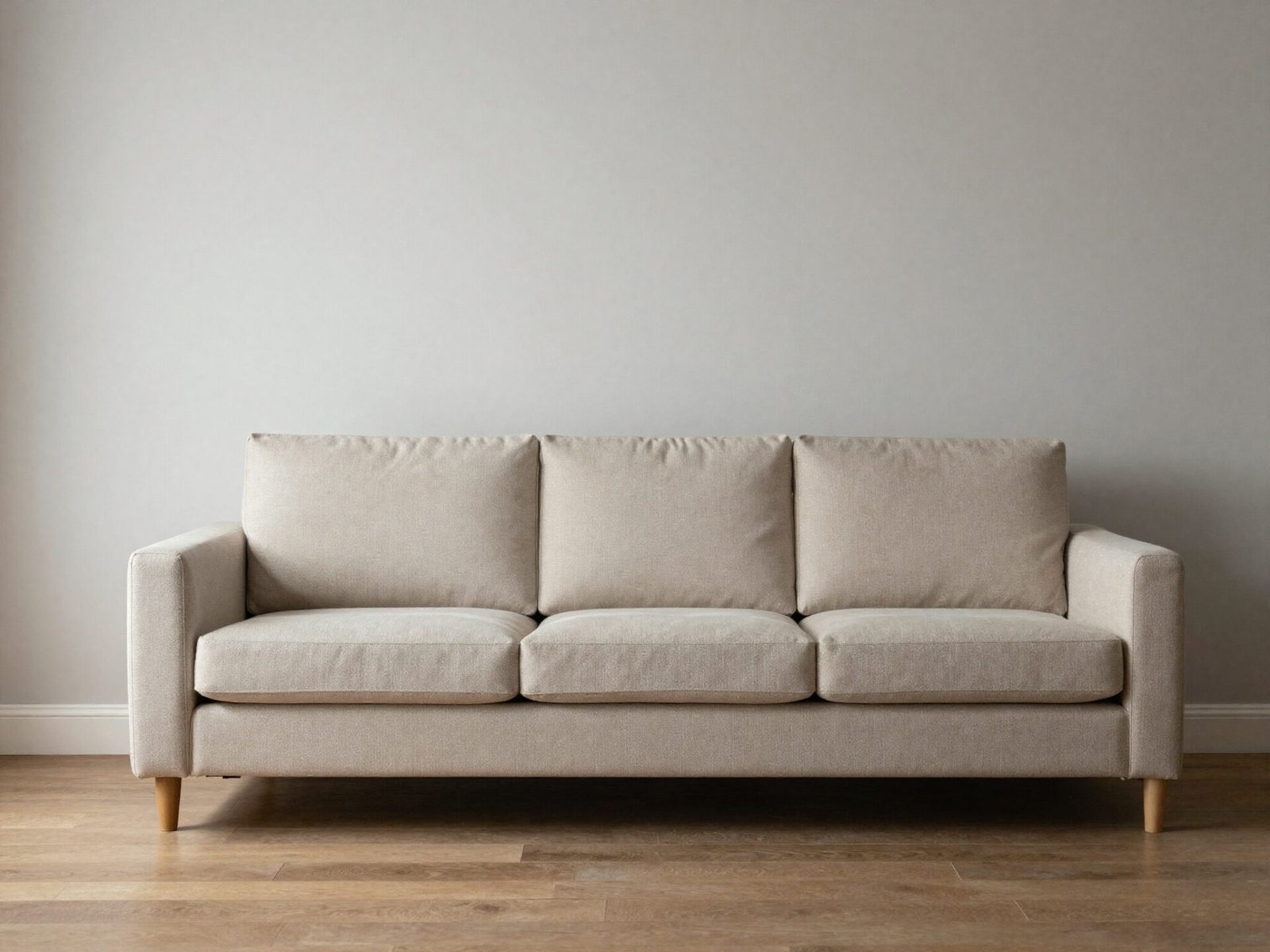Sofa positioned with a small visible gap between it and the wall behind