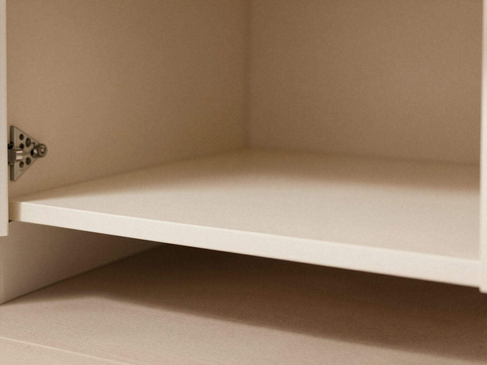 Bottom pantry shelf raised off the floor with clearance space underneath