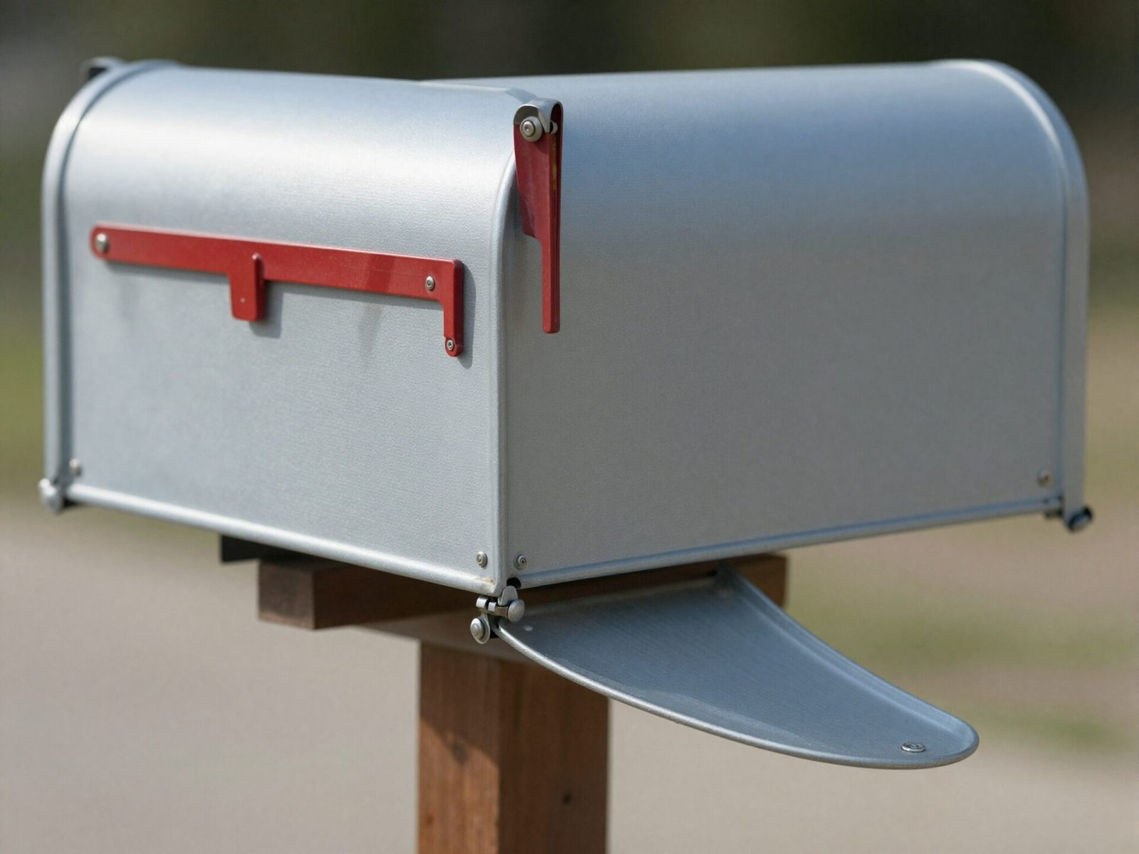 Mailbox post with a break-away safety mounting design at the base