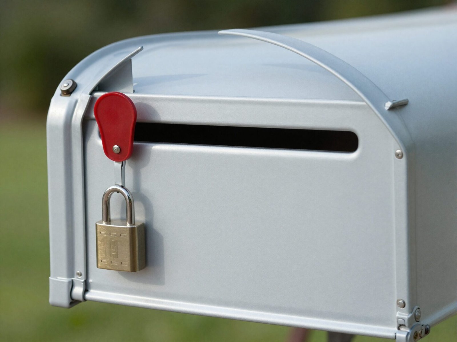 Locking mailbox with a wide keyless incoming mail slot
