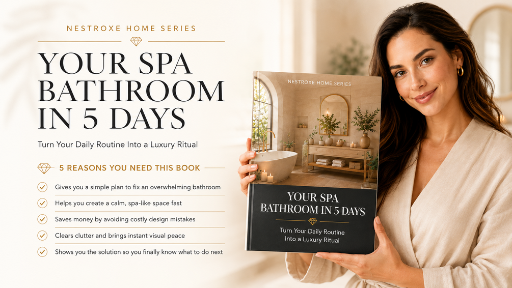Bathroom and home office digital decor guide ebook cover
