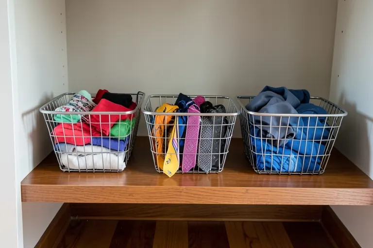 A wall of sturdy hooks holding handbags and belts inside a closet.