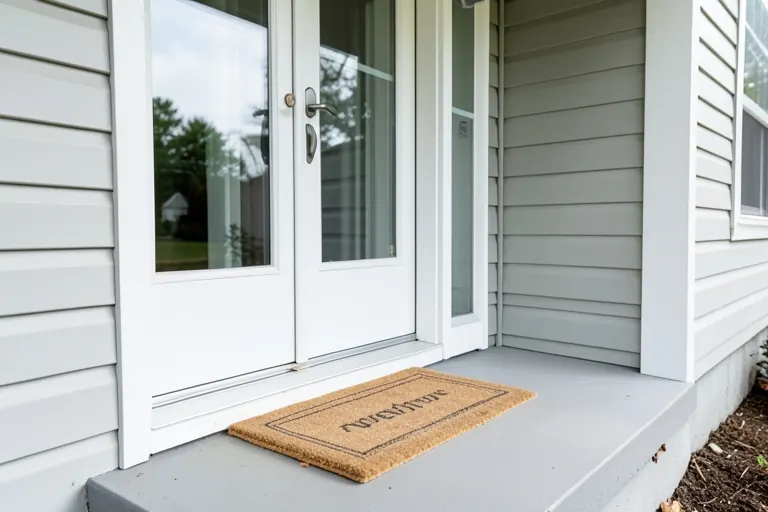 Clean front porch with swept steps and fresh exterior surfaces