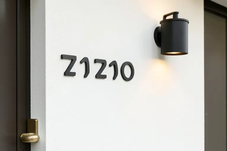Coordinated front door hardware and address number detail