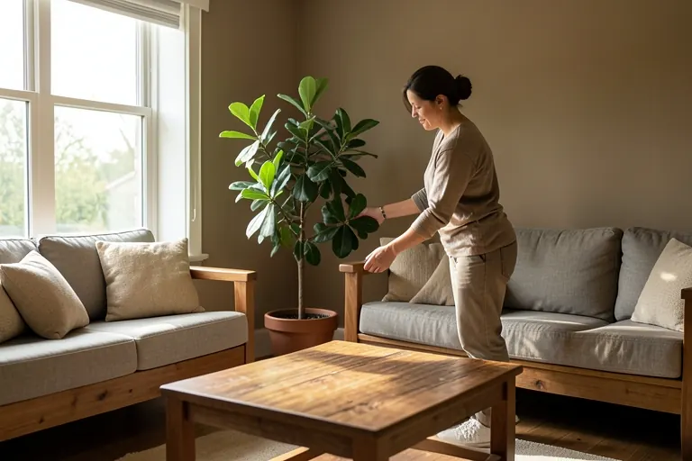Indoor plant positioned beside an unobstructed sunny window