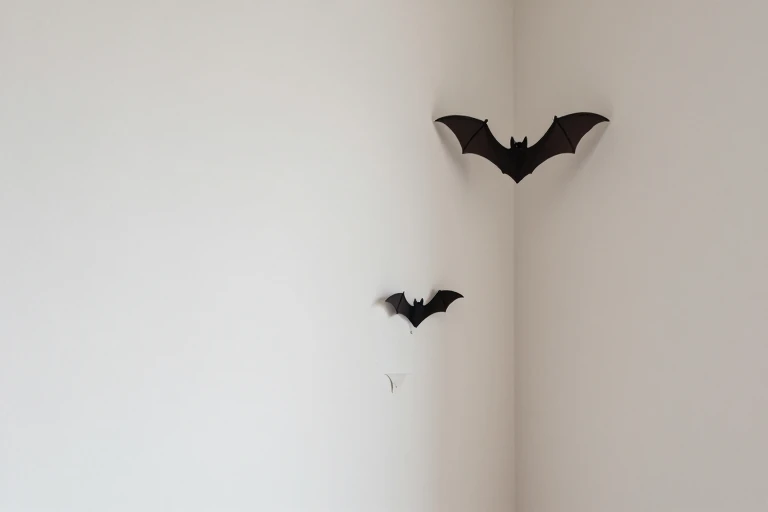 Renter testing removable adhesive before mounting paper bats