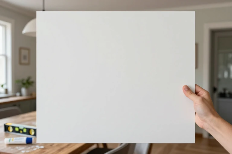 A worker installing 3‑D polymer wall panels in a dining room, using a level and adhesive.