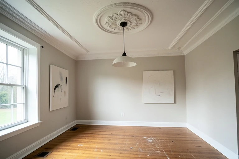 Lightweight ceiling medallion painted before installation