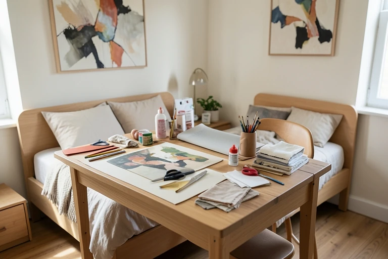 Coordinated DIY material samples selected for one room