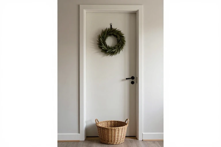 Renter-friendly wreath hanger and freestanding fall basket