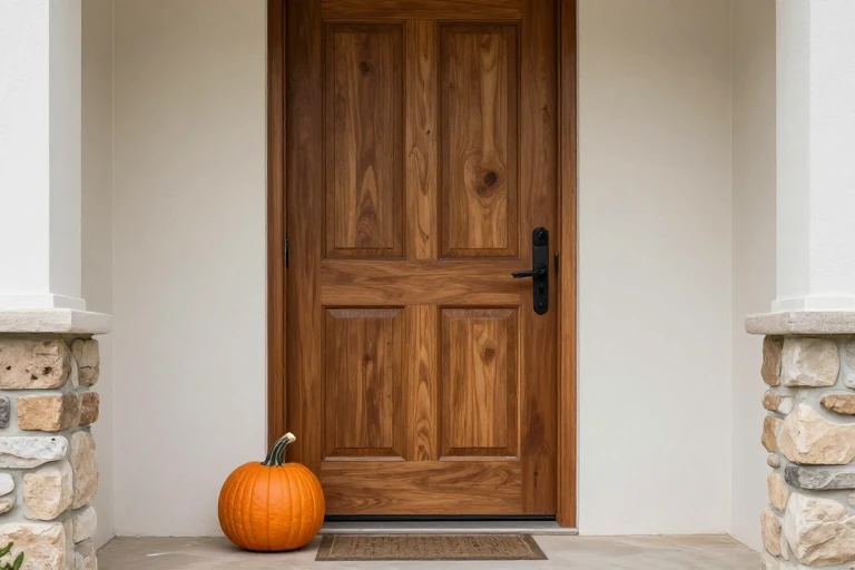 Extra decoration being removed from a crowded threshold